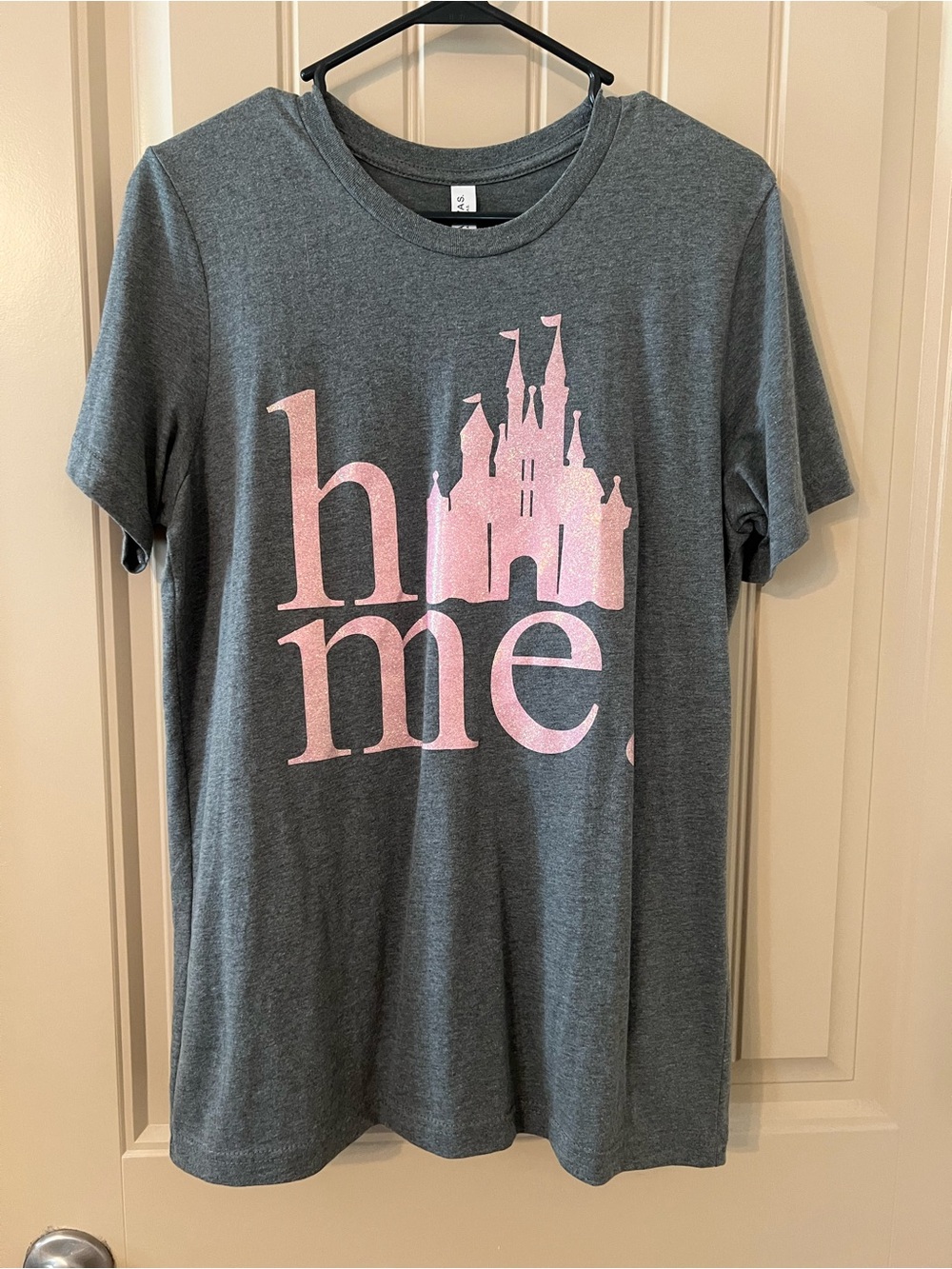 Disney Gray T-Shirt with Pink Castle "Home" Graphic